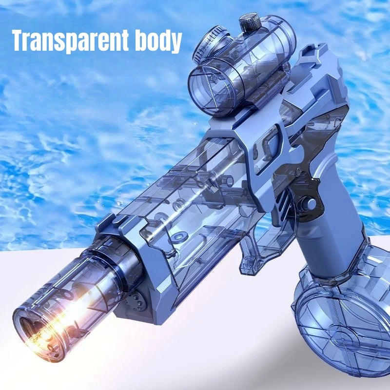 Electric Water Gun Pulse Water Gun Self-Integrated Automatic Water-Absorbing Large-Capacity Lighting Children'S Water Gun Toys
