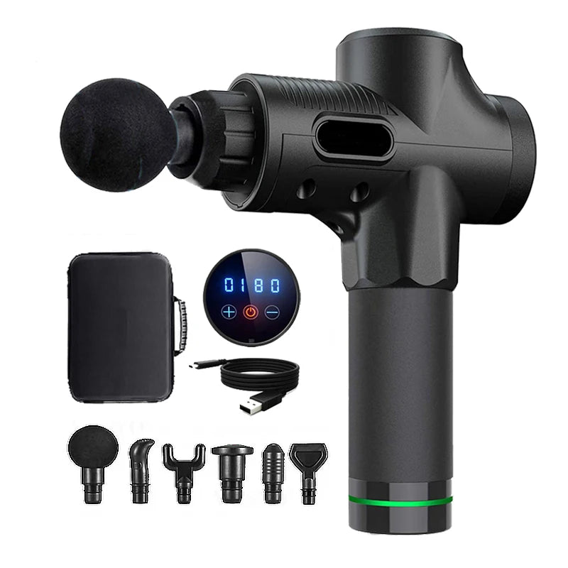 Deep Muscle Massage Gun Electric Percussion Pistol Massager for Body Neck Back Leg Fitness Tool 30 Levels
