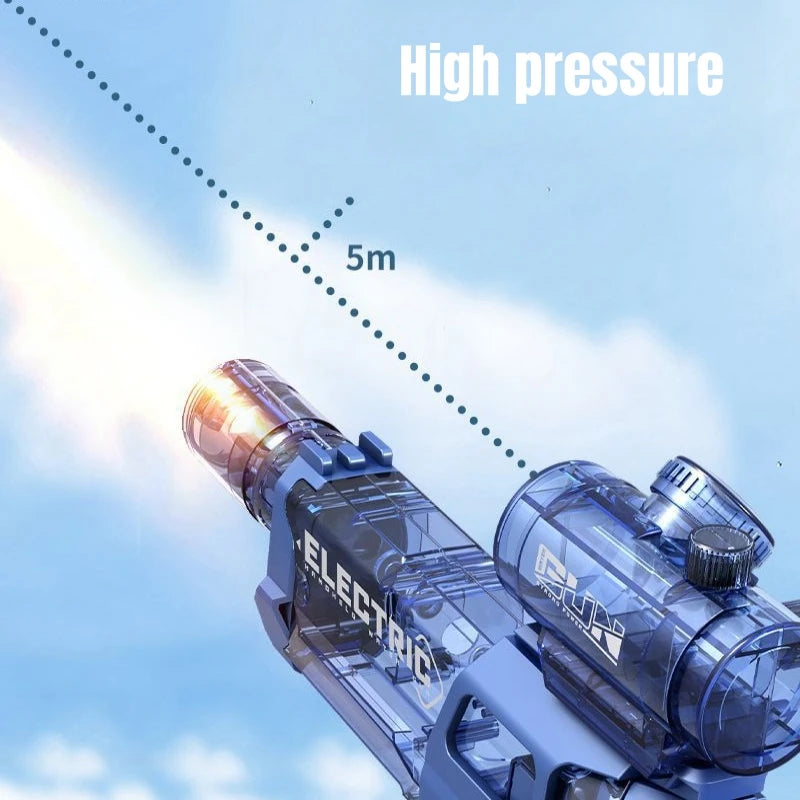 Electric Water Gun Pulse Water Gun Self-Integrated Automatic Water-Absorbing Large-Capacity Lighting Children'S Water Gun Toys
