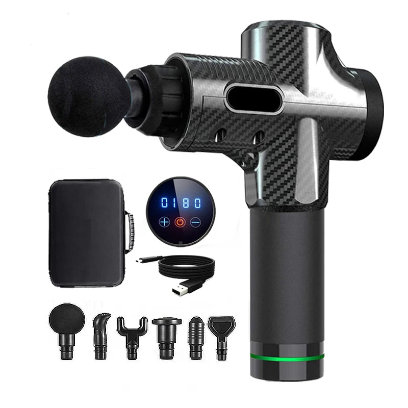 Deep Muscle Massage Gun Electric Percussion Pistol Massager for Body Neck Back Leg Fitness Tool 30 Levels