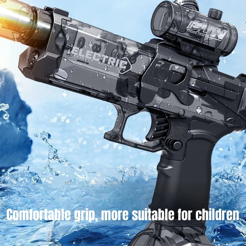 Electric Water Gun Pulse Water Gun Self-Integrated Automatic Water-Absorbing Large-Capacity Lighting Children'S Water Gun Toys